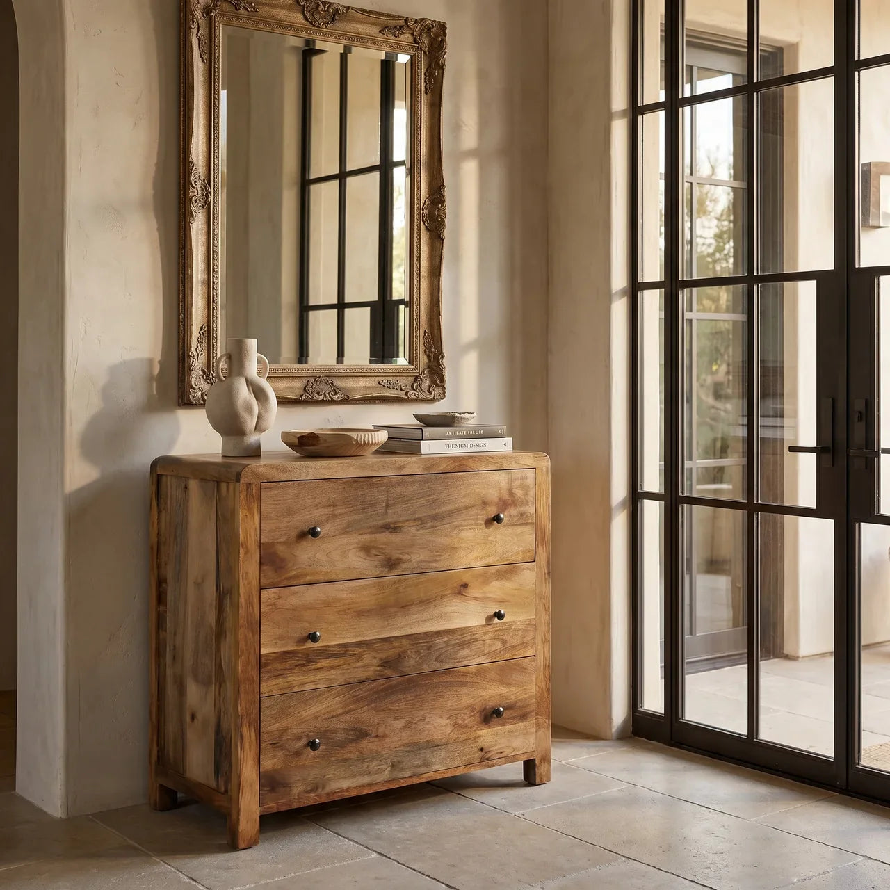 Oakish Three Drawer Chest