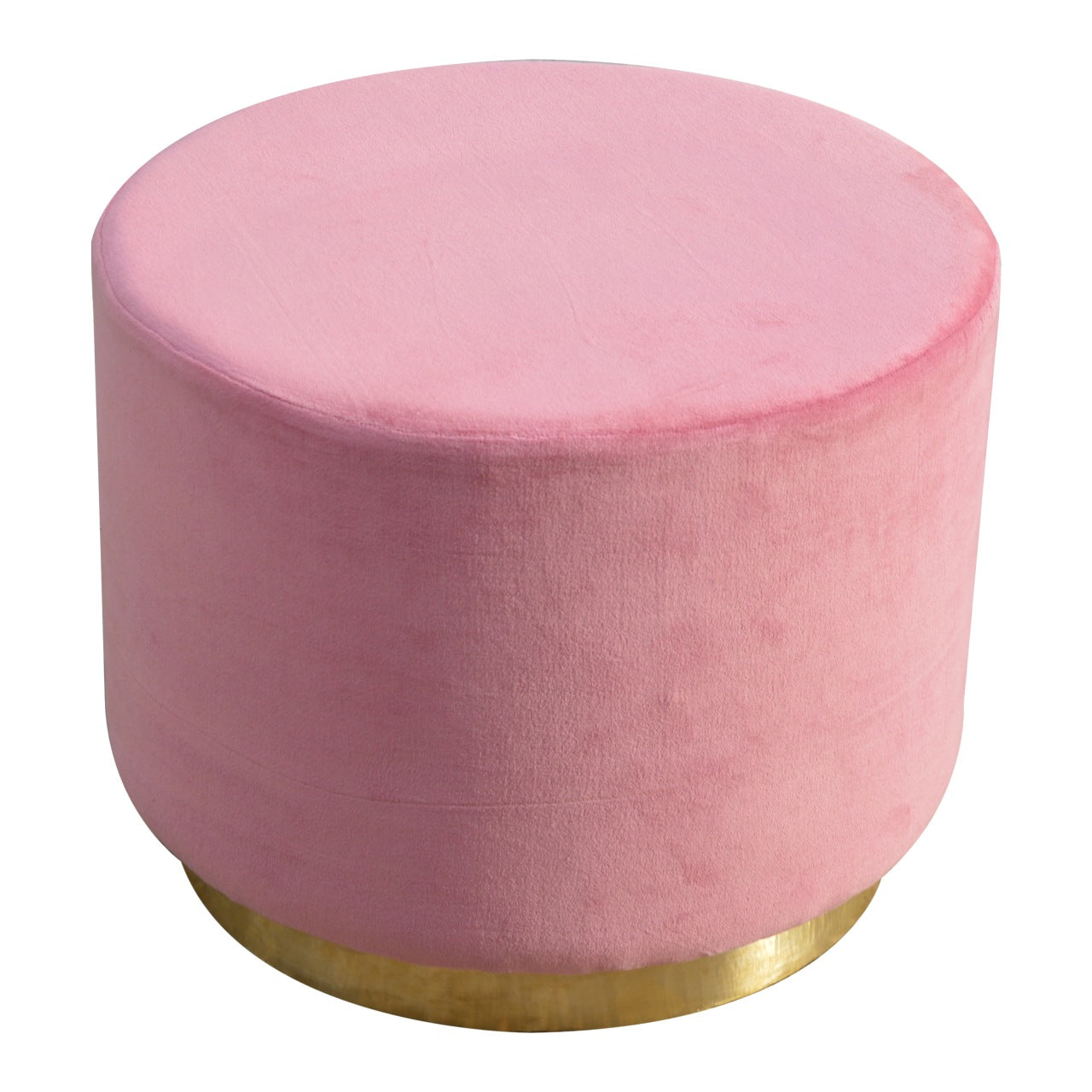 IN426 - Dusty Pink Velvet Footstool with Gold Base