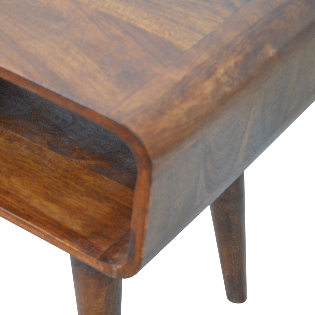 Curved Open Chestnut Nightstand