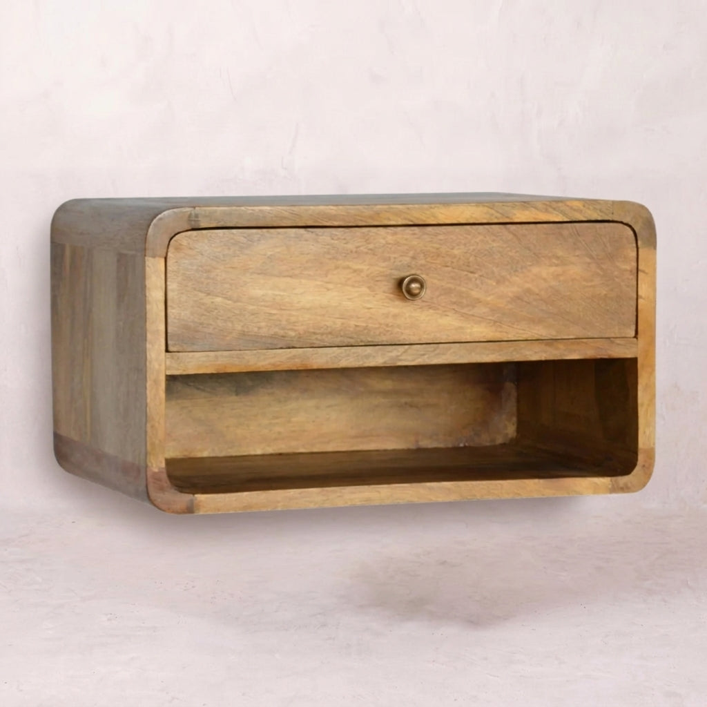 Floating Curve Open Slot nightstand