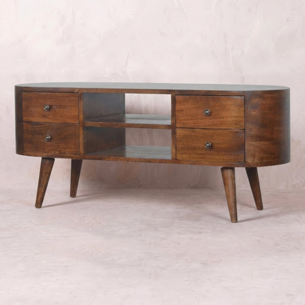 Chestnut Rounded Entertainment Unit