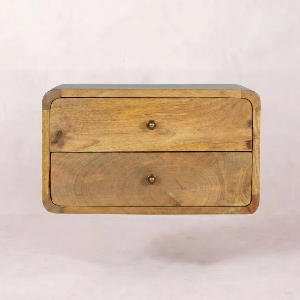 Oak-ish 2 Drawer Floating nightstand