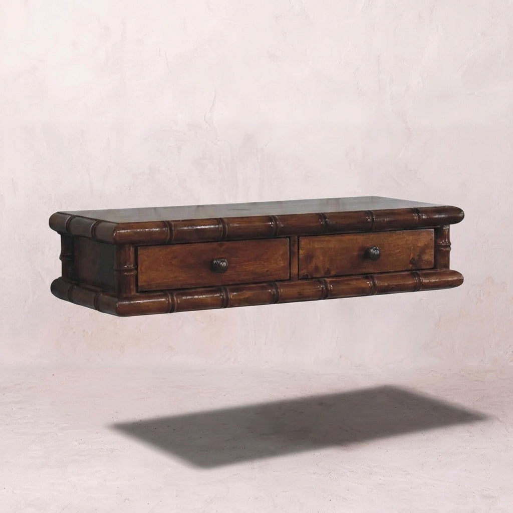 Bamboo Two Drawer Console Table