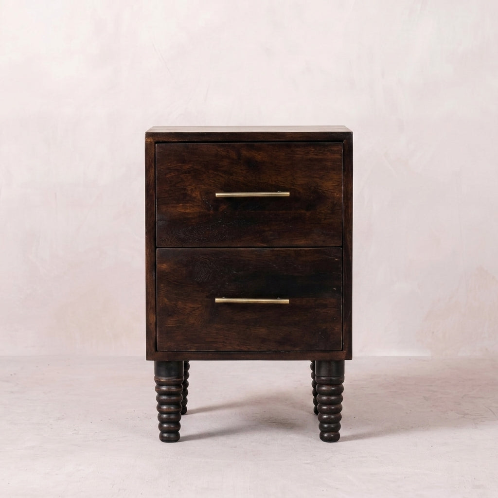 Spindle Mocha Bedside Table