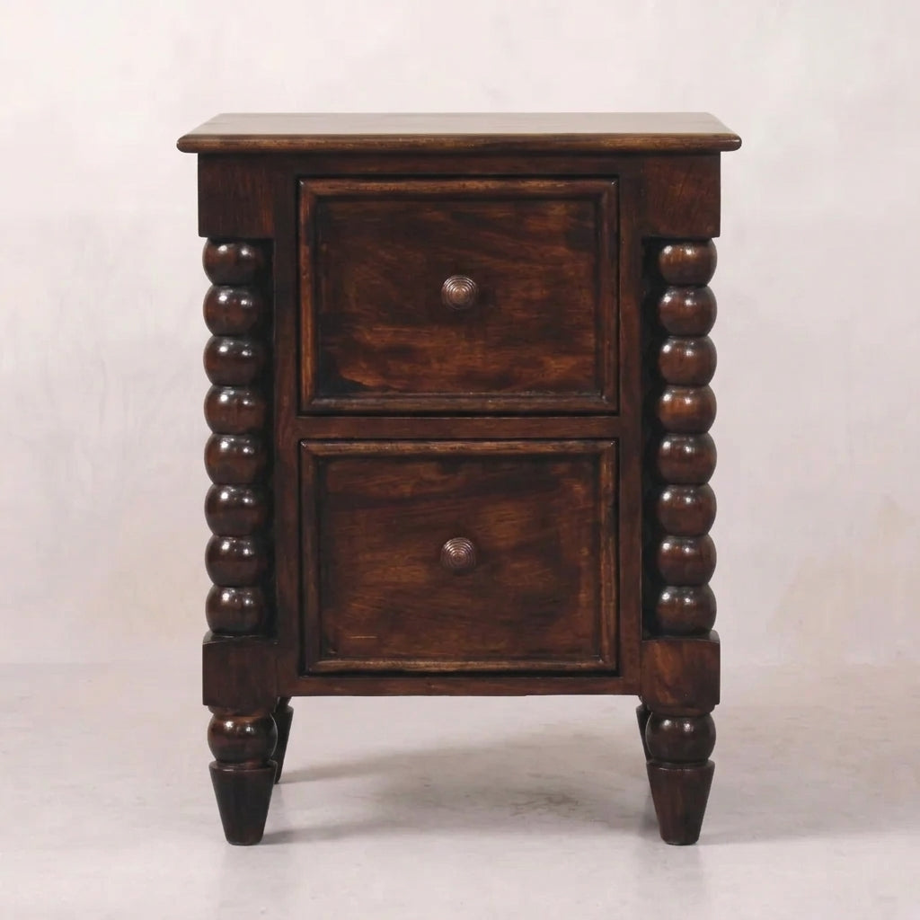 Solid Wood Walnut Duo Nightstand