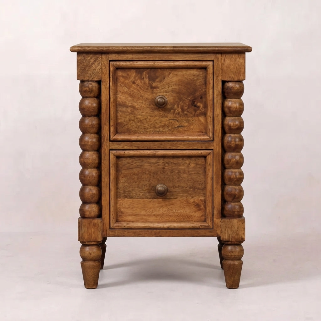 Solid Wood Amber Oak Nightstand 21.5"