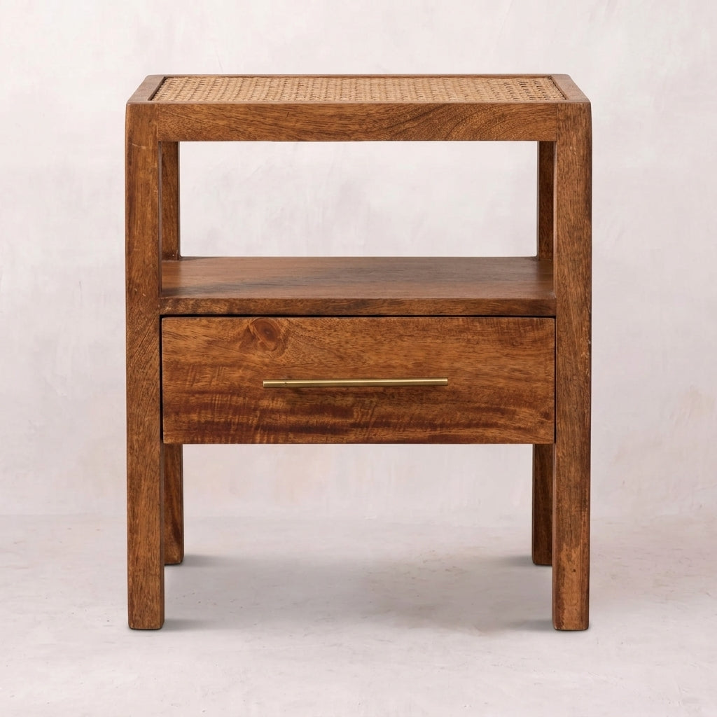 Saffron Rattan Nightstand