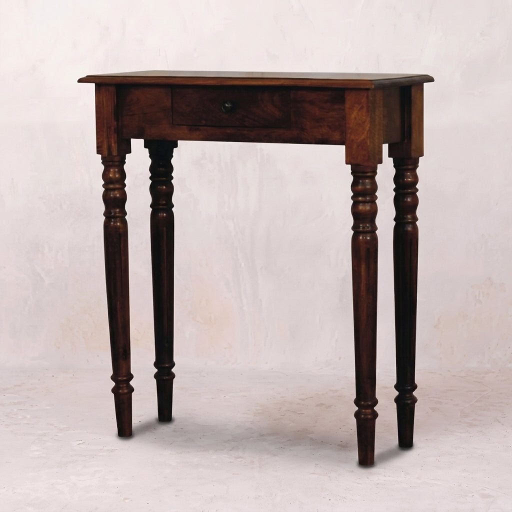 Turned Legs 1 Drawer Chestnut Console