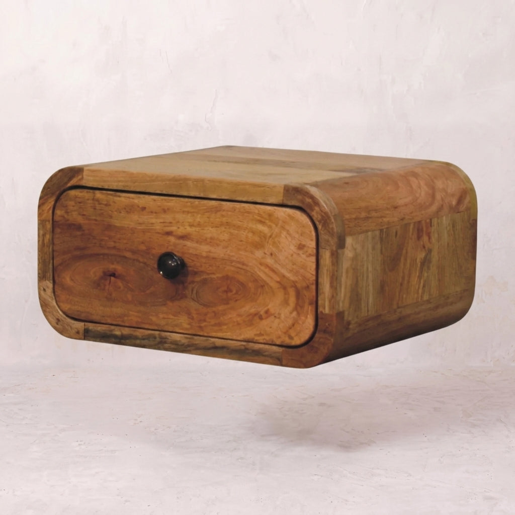 Avora Mini Wall-Mounted Oak-ish 1 Drawer Nightstand