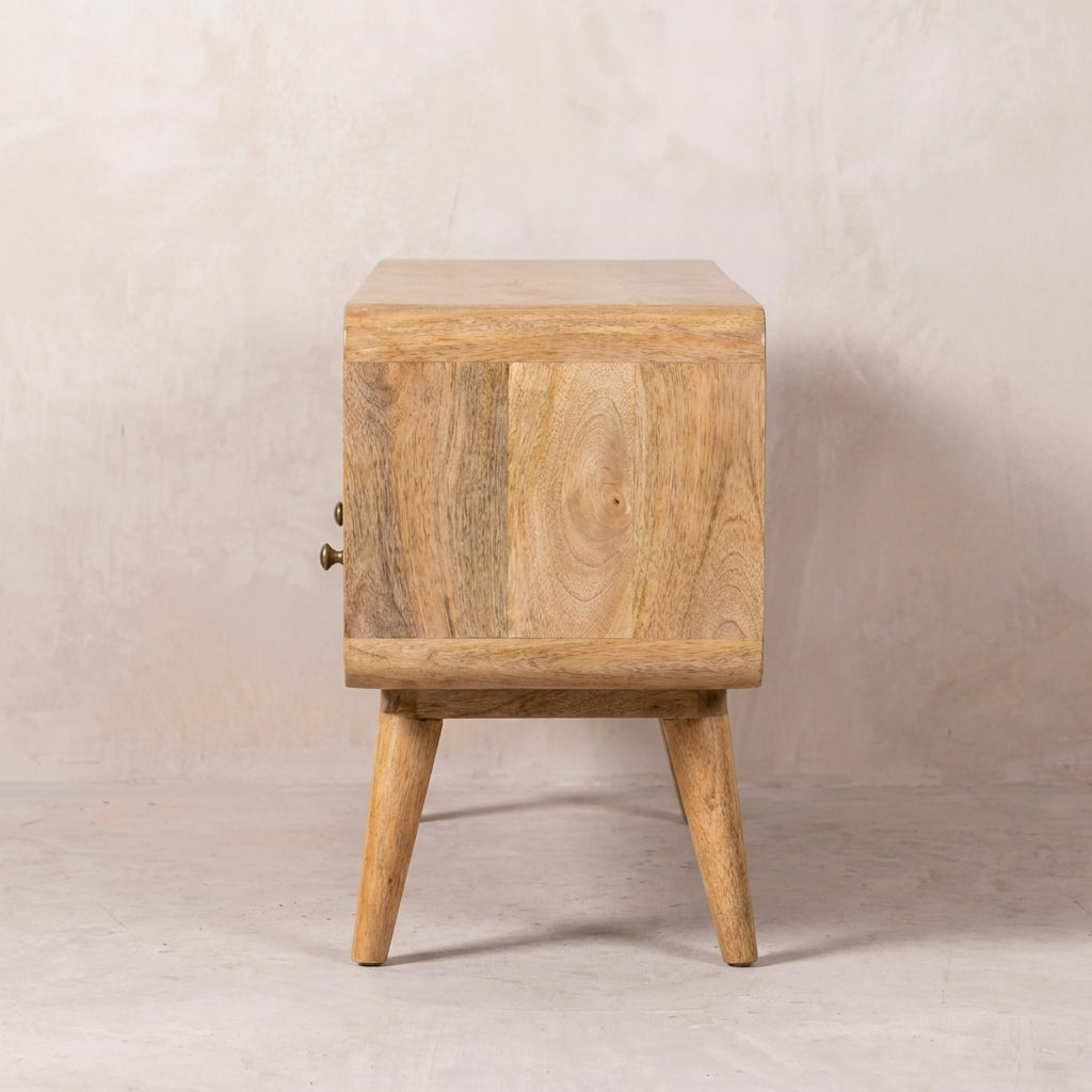 Curved Oak-ish Media Unit