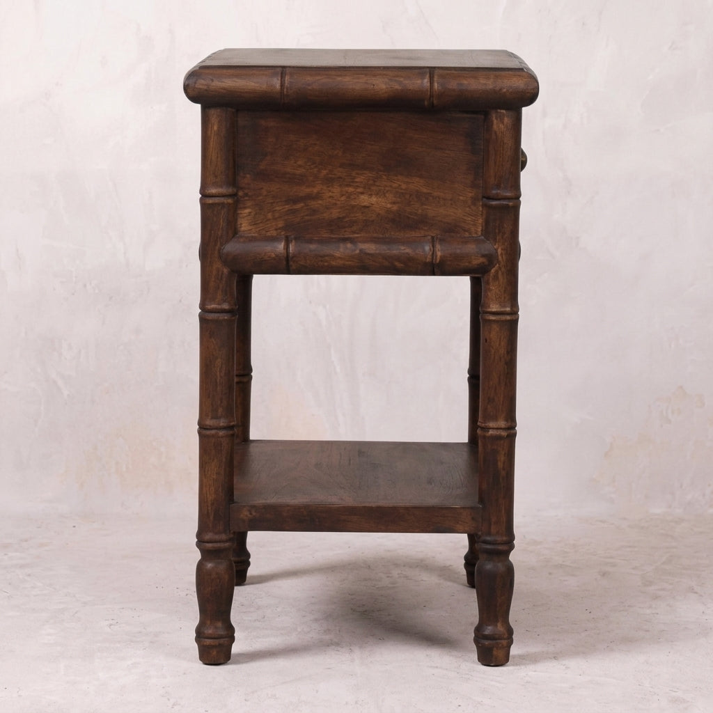 Bamboo Carved Bedside Table