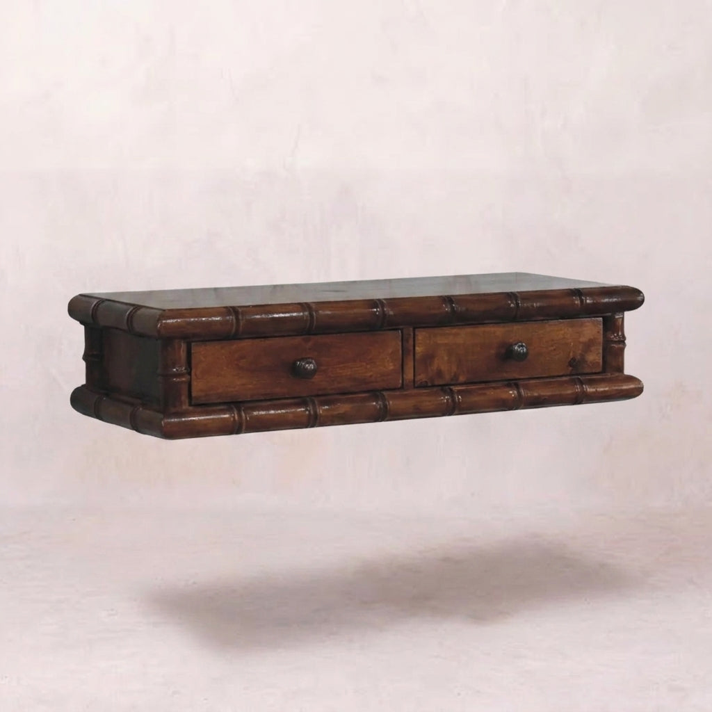 Bamboo Two Drawer Console Table