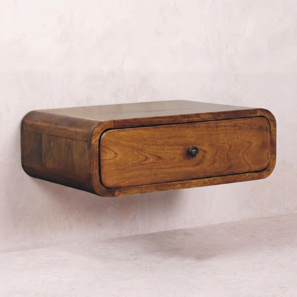 Avora Wall-Mounted Chestnut 1 Drawer Nightstand