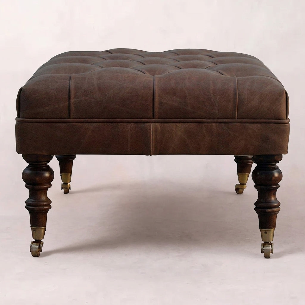 Buffalo Leather Ottoman