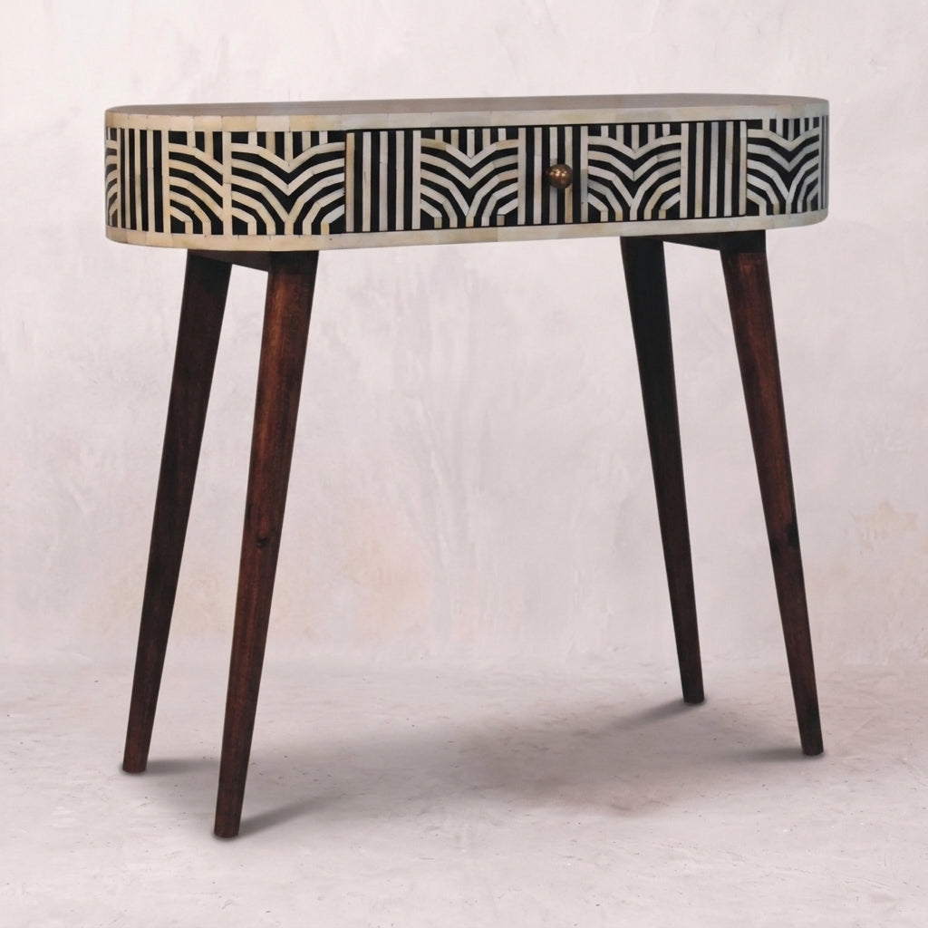 Honey Caramel Edessa Bone Inlay Console Table