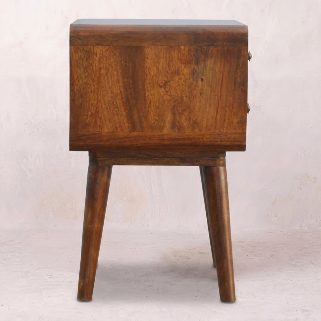 Curved Chestnut nightstand
