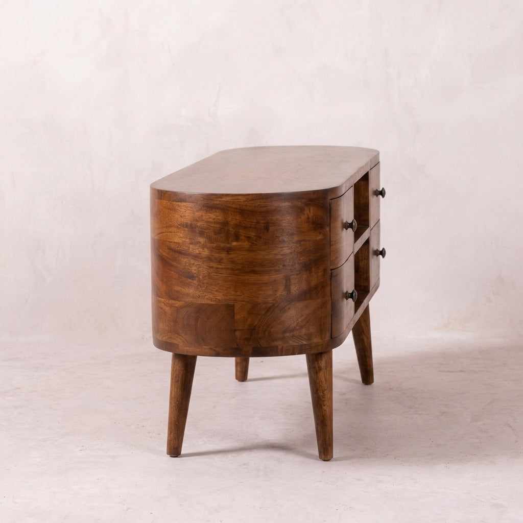 Chestnut Rounded Entertainment Unit