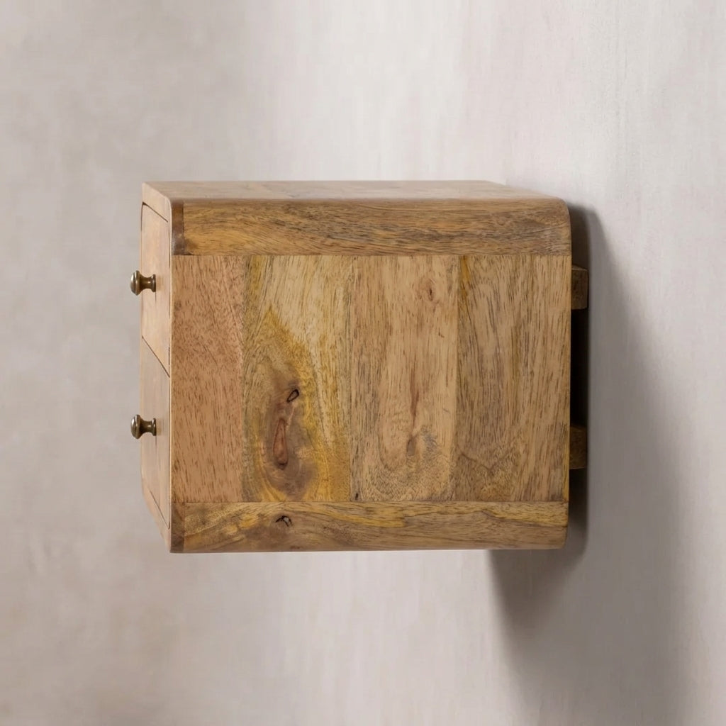 Oak-ish 2 Drawer Floating nightstand