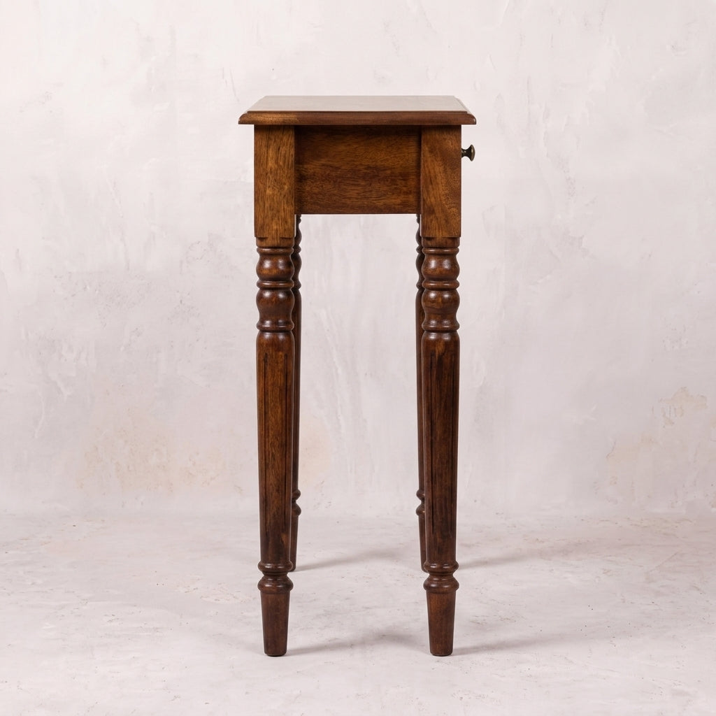Turned Legs 1 Drawer Chestnut Console