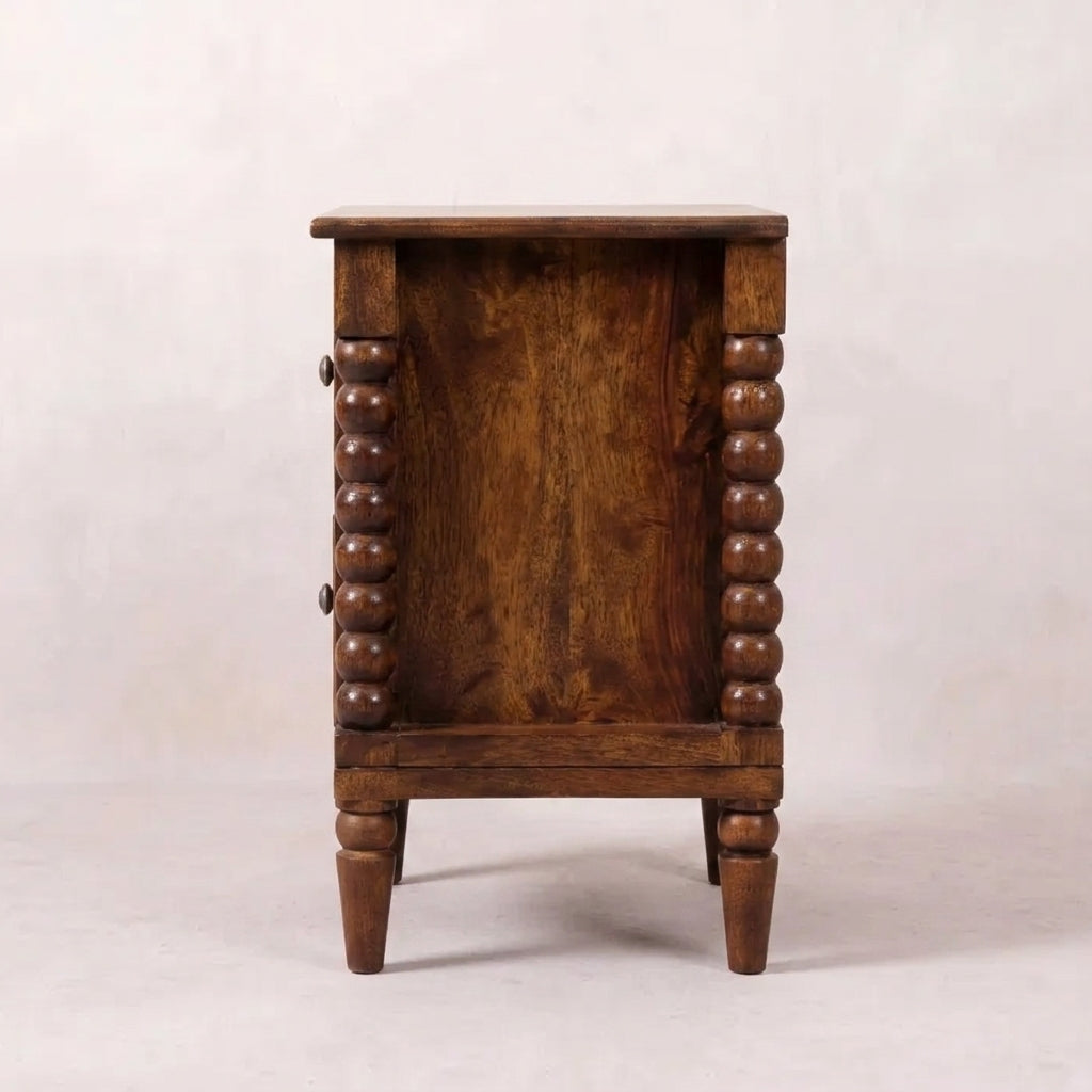 Solid Wood Chestnut Nightstand Table
