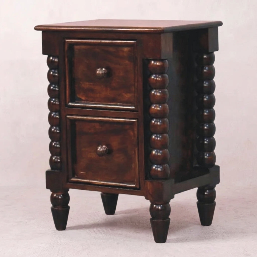 Solid Wood Walnut Duo Nightstand
