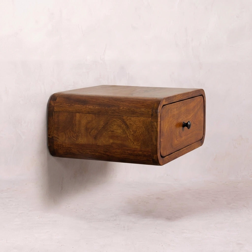 Avora Wall-Mounted Chestnut 1 Drawer Nightstand