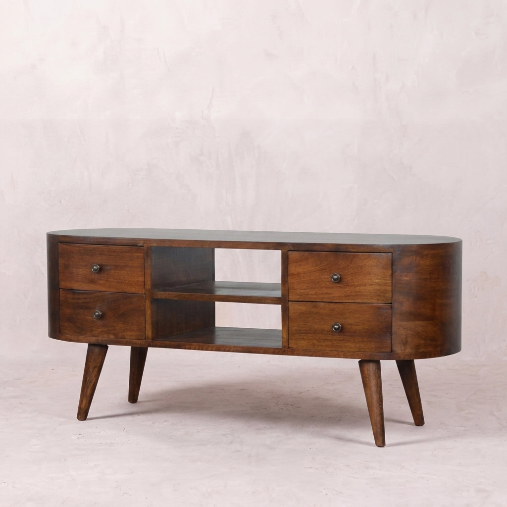Chestnut Rounded Entertainment Unit