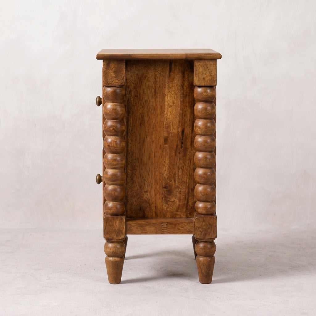 Solid Wood Amber Oak Nightstand 21.5"