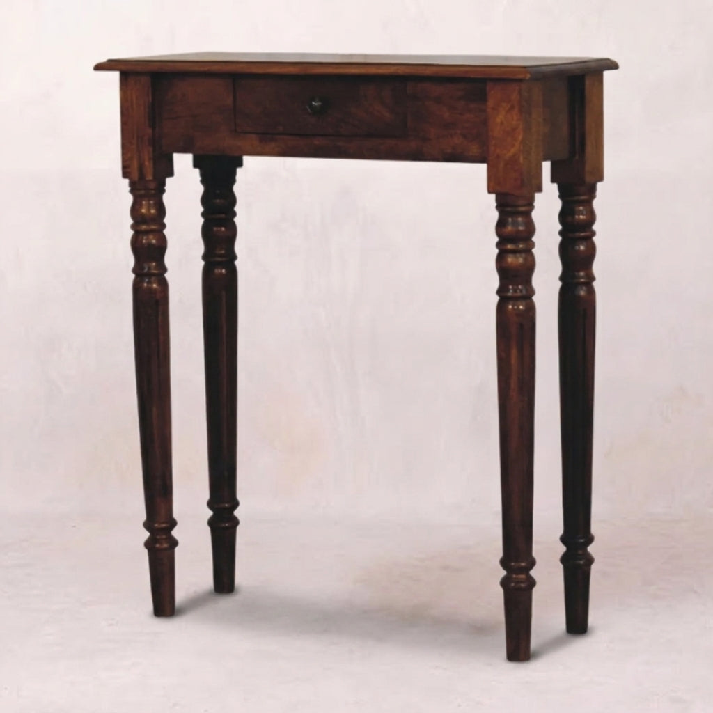 Turned Legs 1 Drawer Chestnut Console