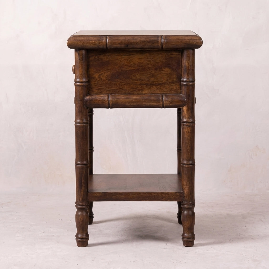Bamboo Carved Bedside Table