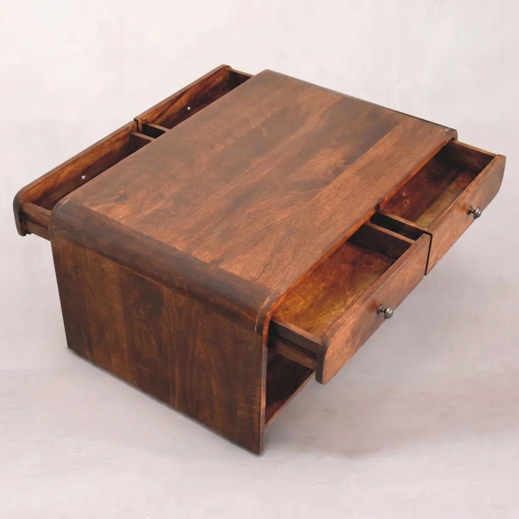 Solid Wood Slim Coffee Table in Chestnut