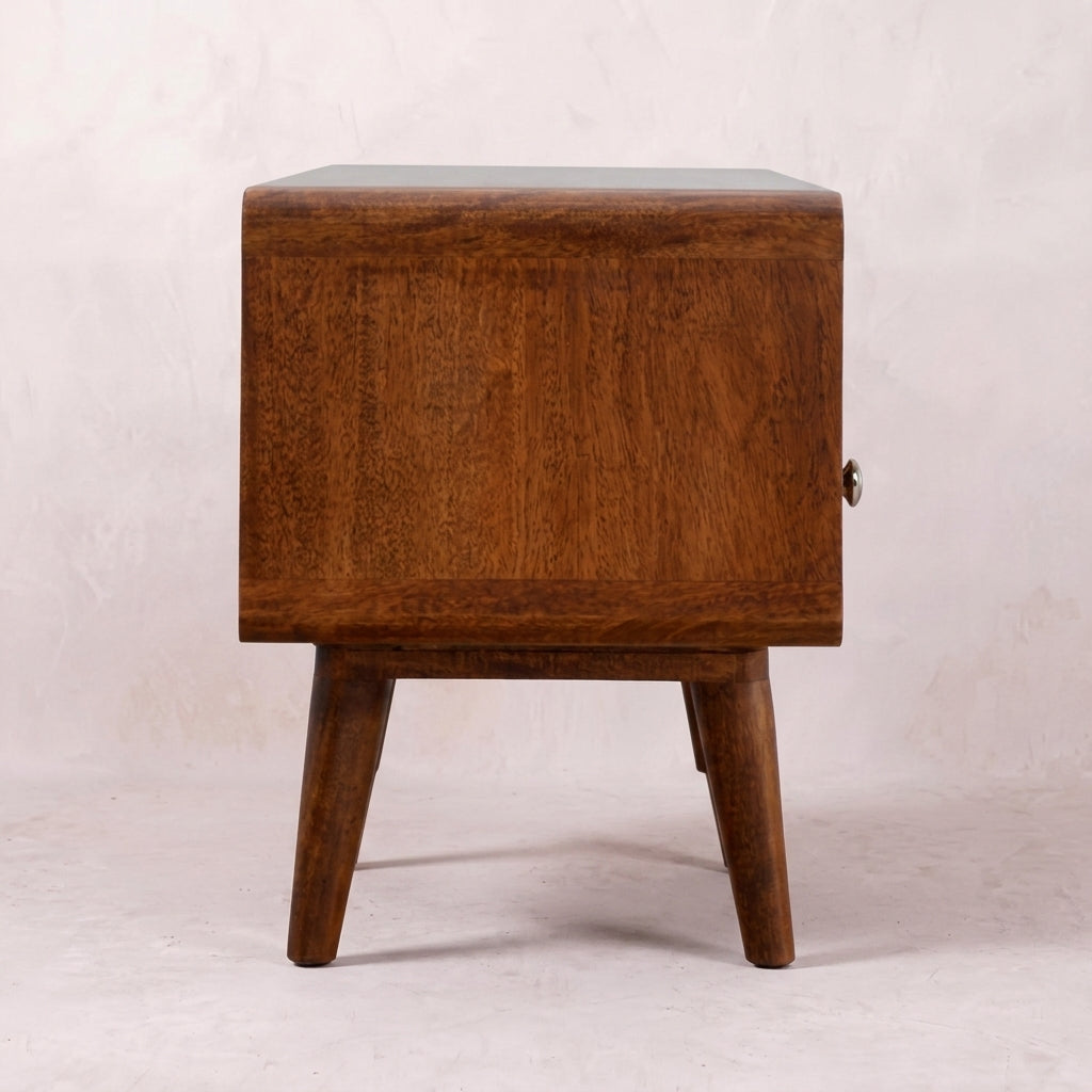 Curved Chestnut Media Unit