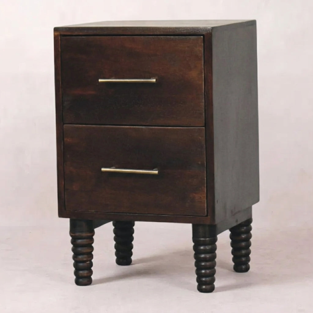 Spindle Mocha Bedside Table