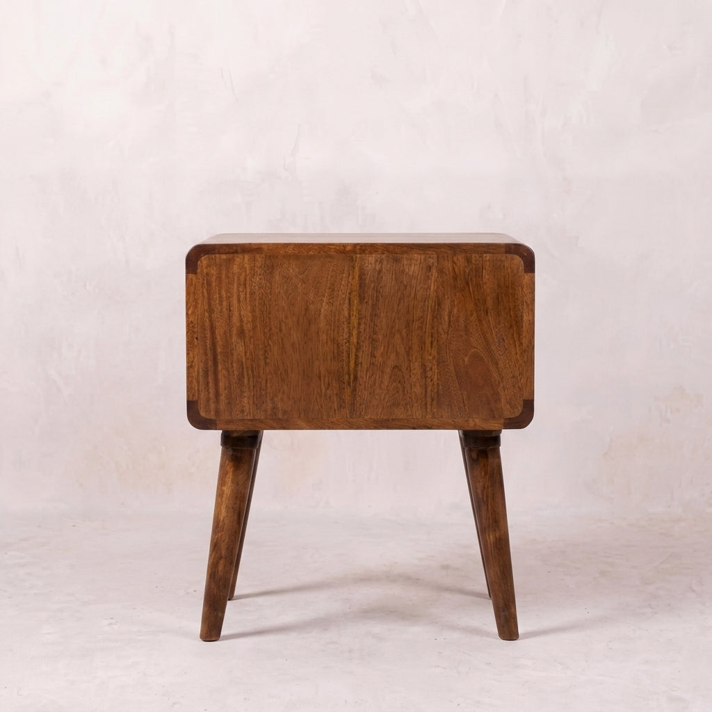 Curved Chestnut nightstand