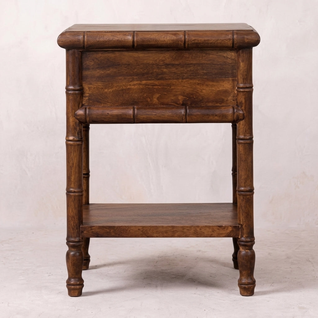 Bamboo Carved Bedside Table