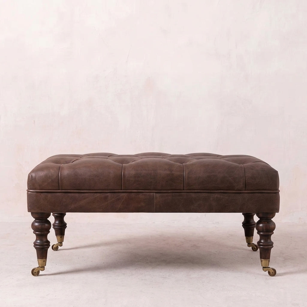 Buffalo Leather Ottoman