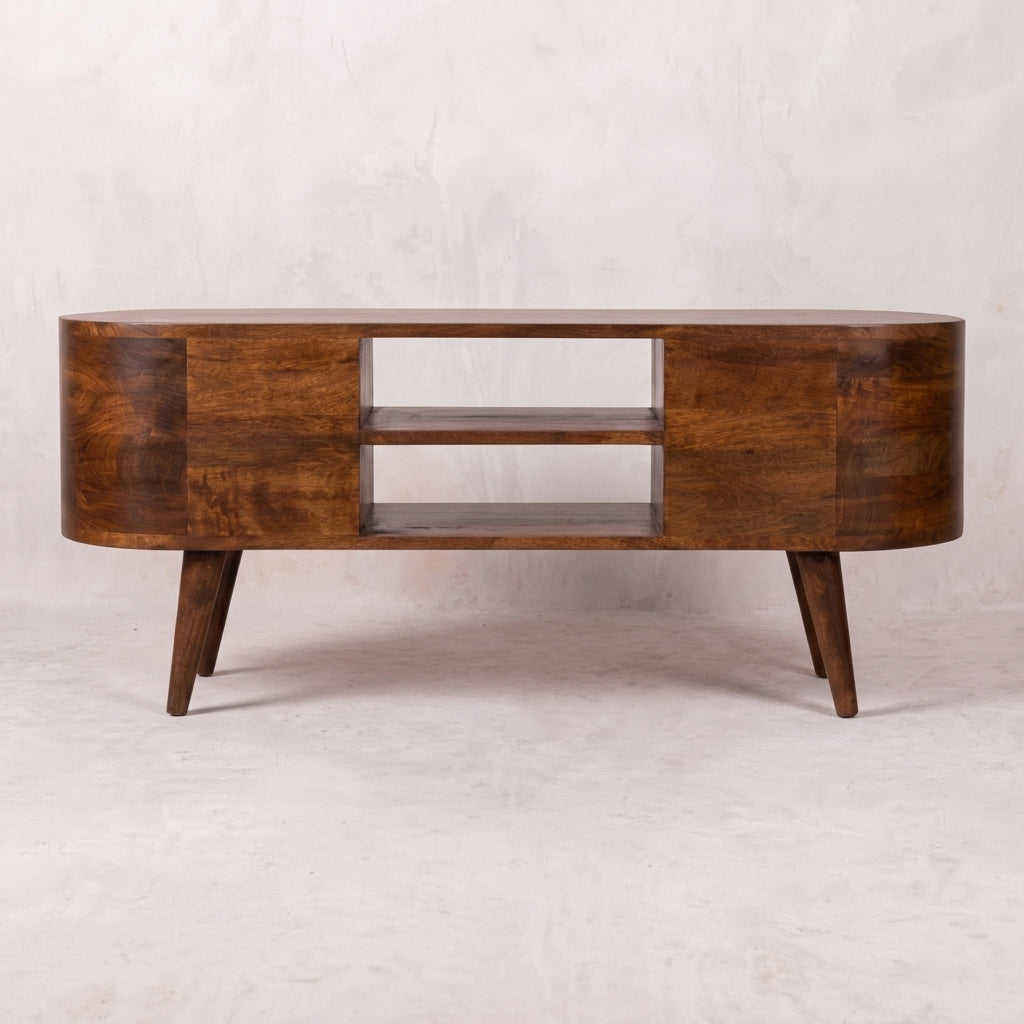 Chestnut Rounded Entertainment Unit