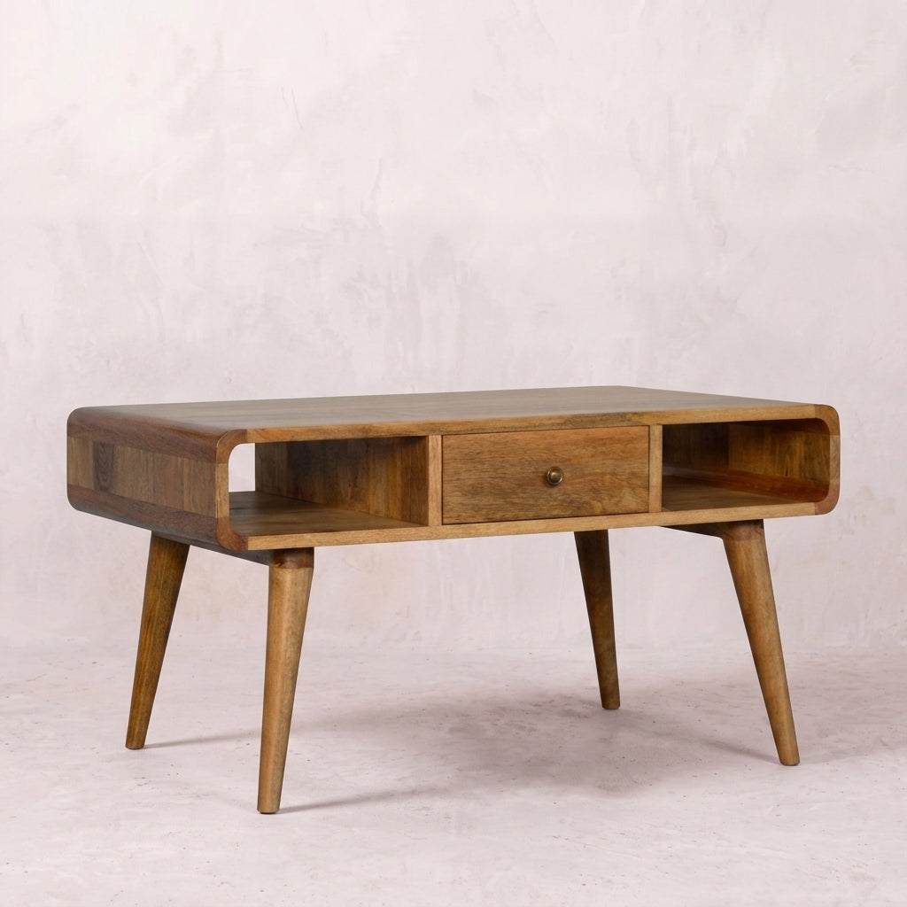 Curved Oak-ish Coffee Table