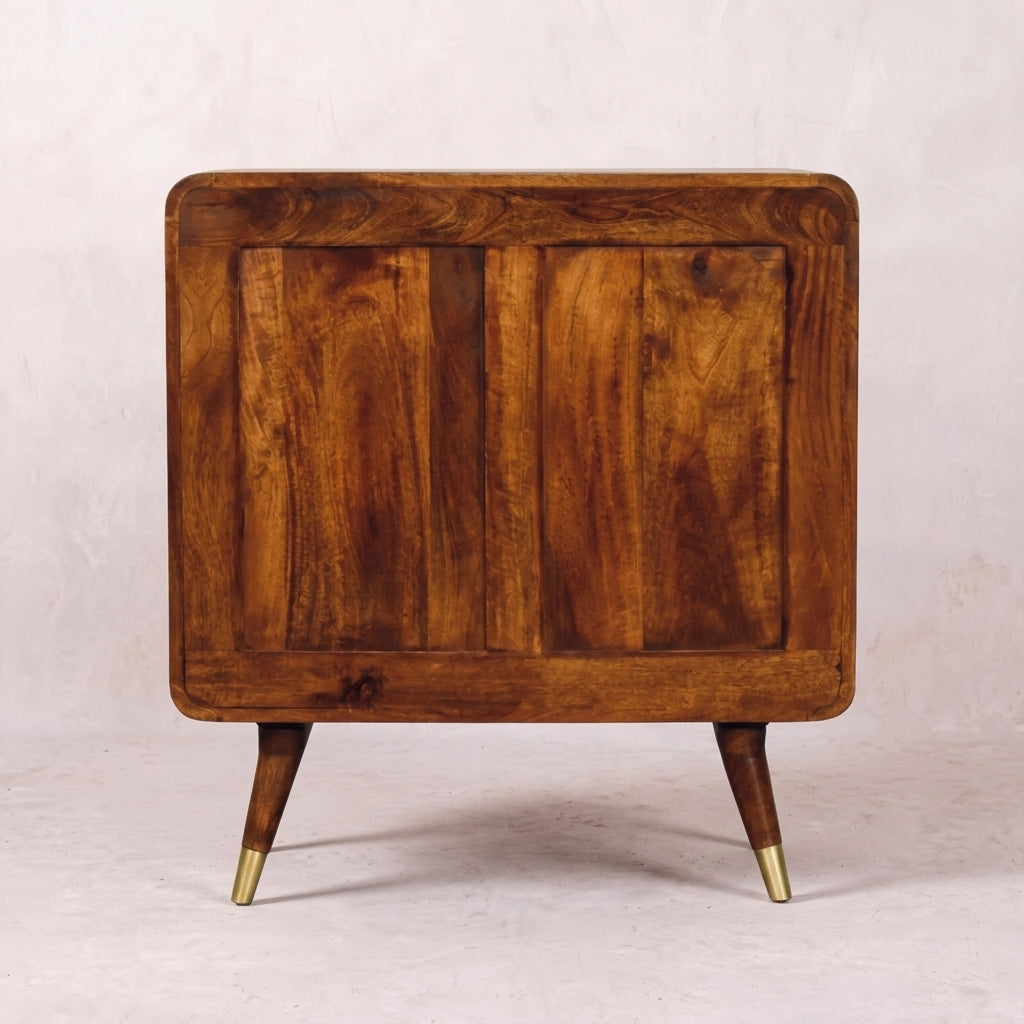 Avora Brass Embossed 2 Door Chestnut Cabinet