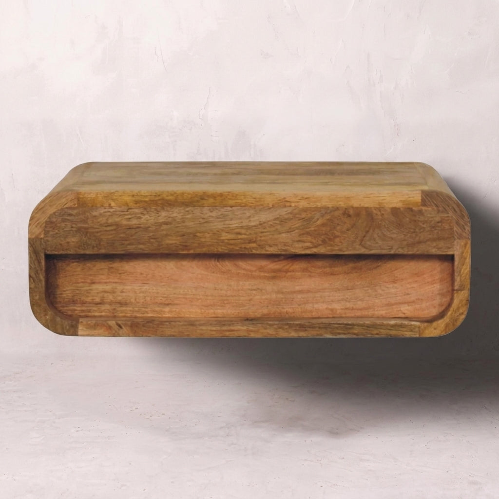 Avora Wall-Mounted Oak-ish 1 Drawer Nightstand