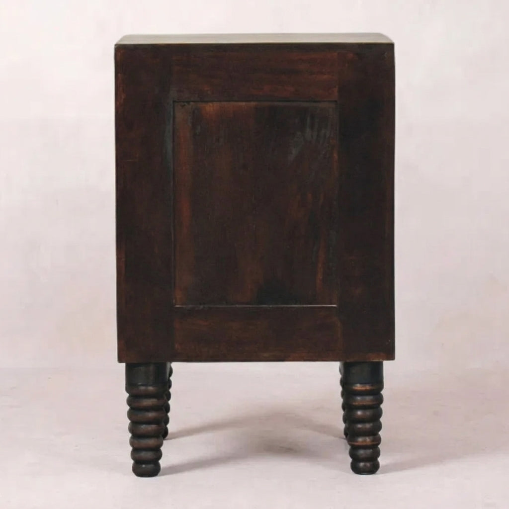 Spindle Mocha Bedside Table