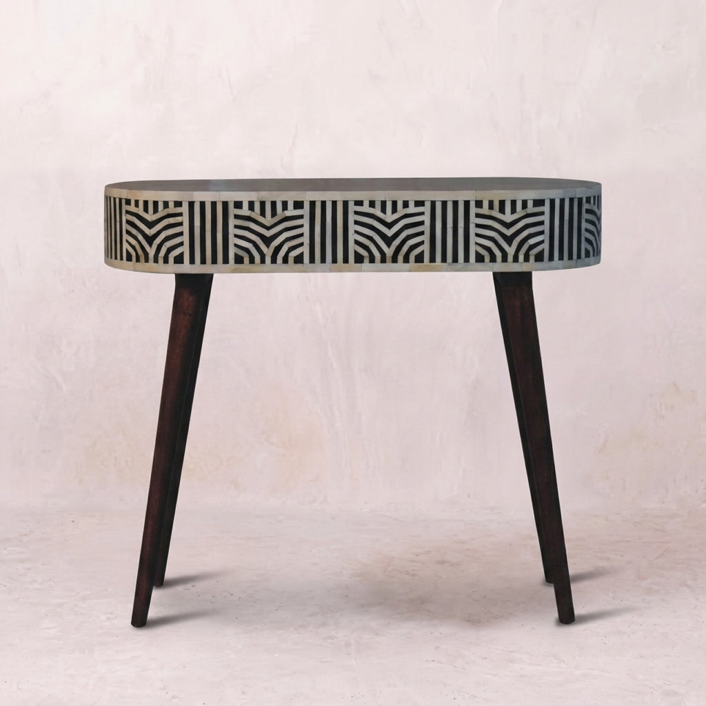 Honey Caramel Edessa Bone Inlay Console Table