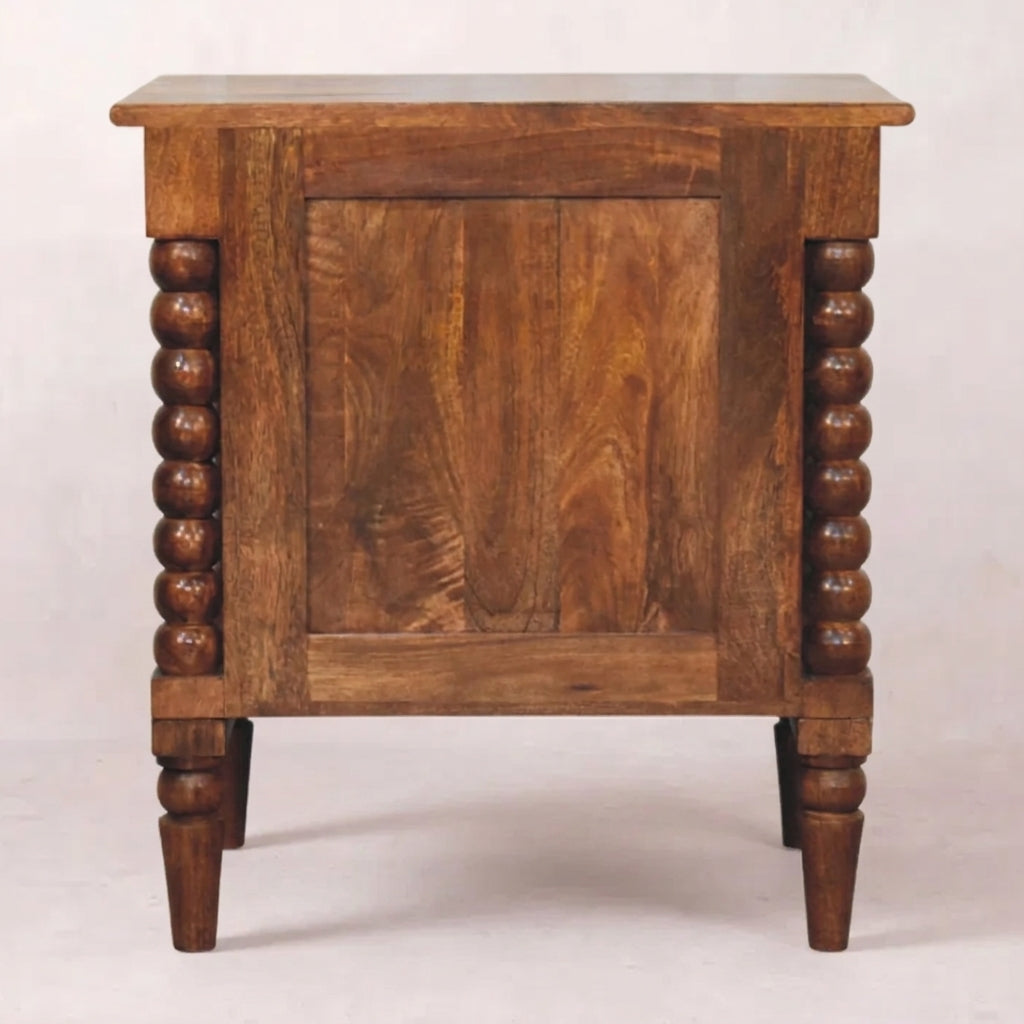 Solid Wood Chestnut Nightstand Table