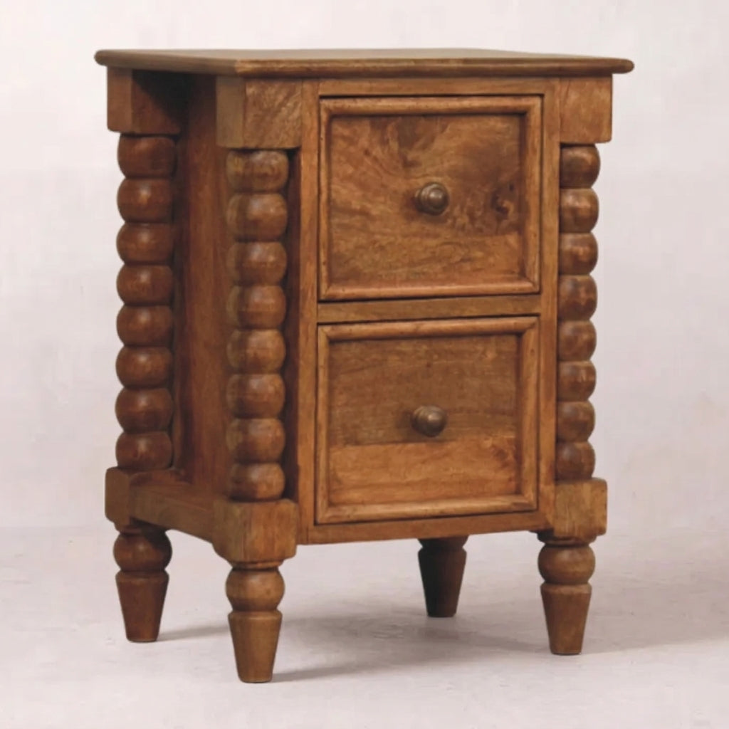 Solid Wood Amber Oak Nightstand 21.5"