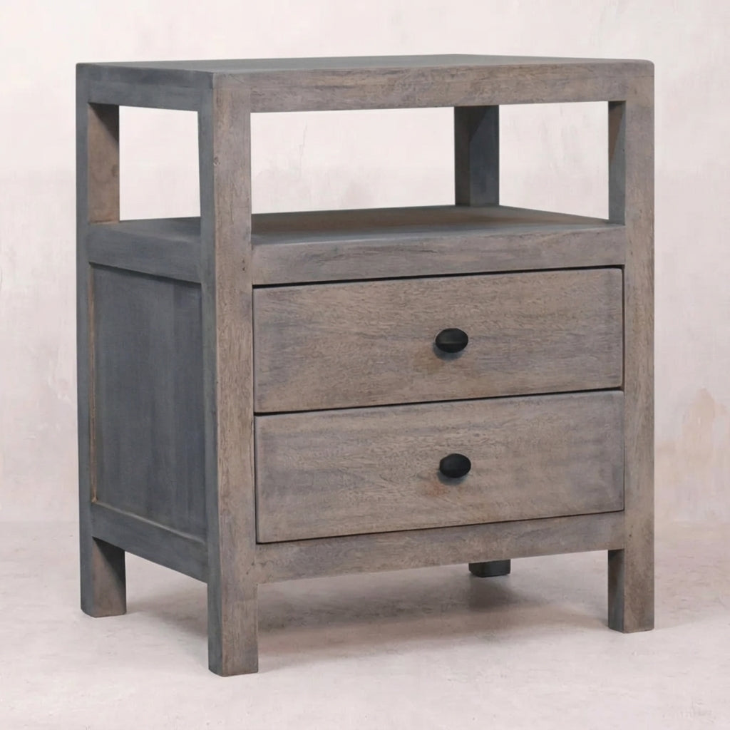 Acid Wash 2 Drawer Open Bedside