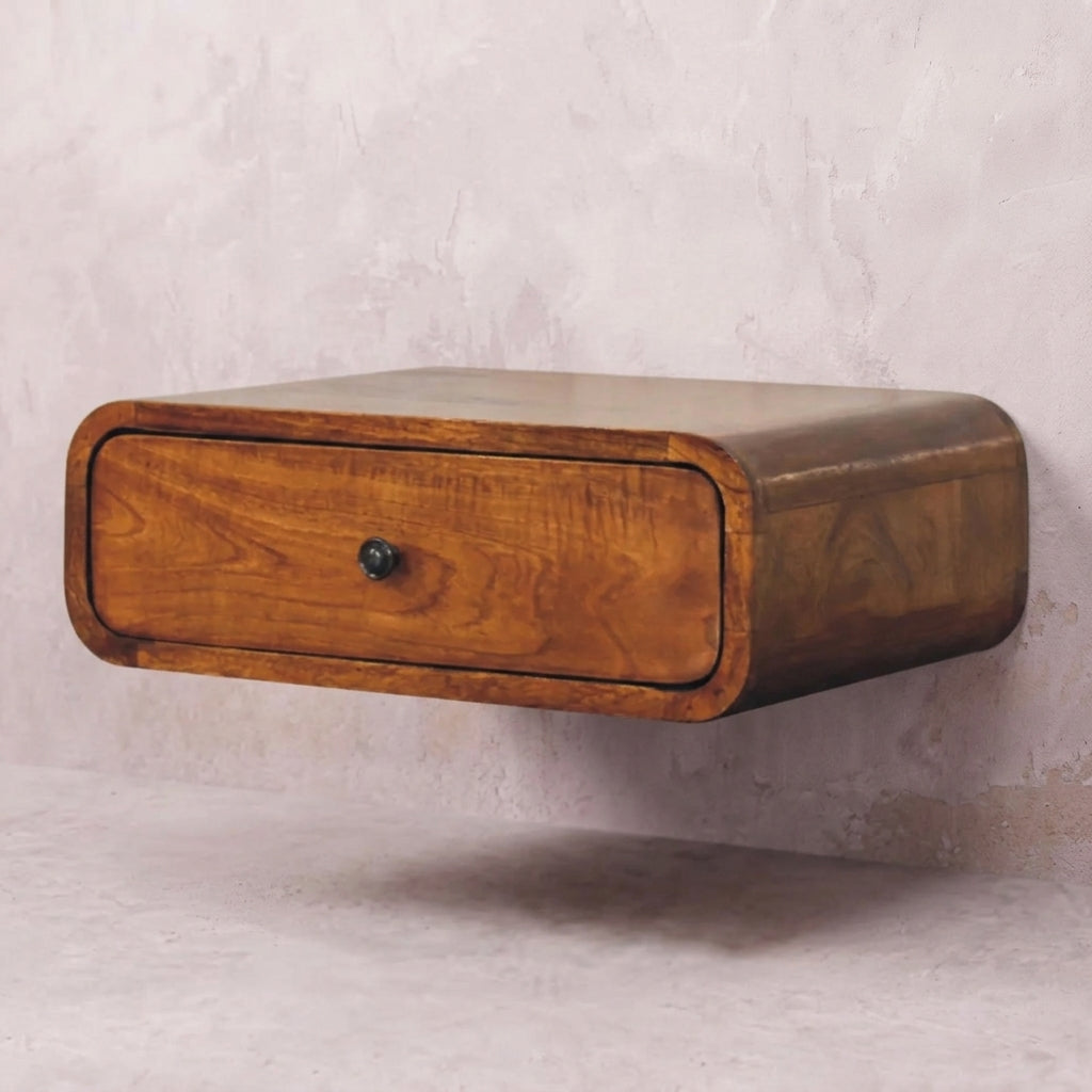 Avora Wall-Mounted Chestnut 1 Drawer Nightstand