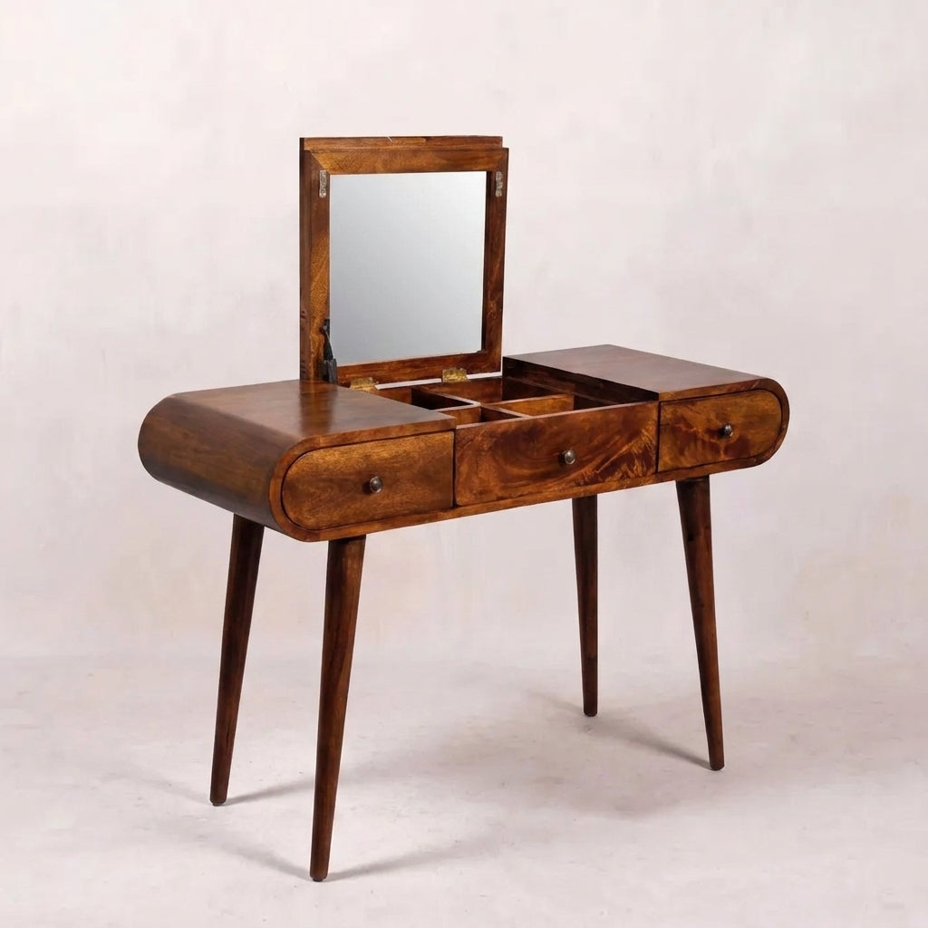 Chestnut Solid Wood Nordic Dressing Table