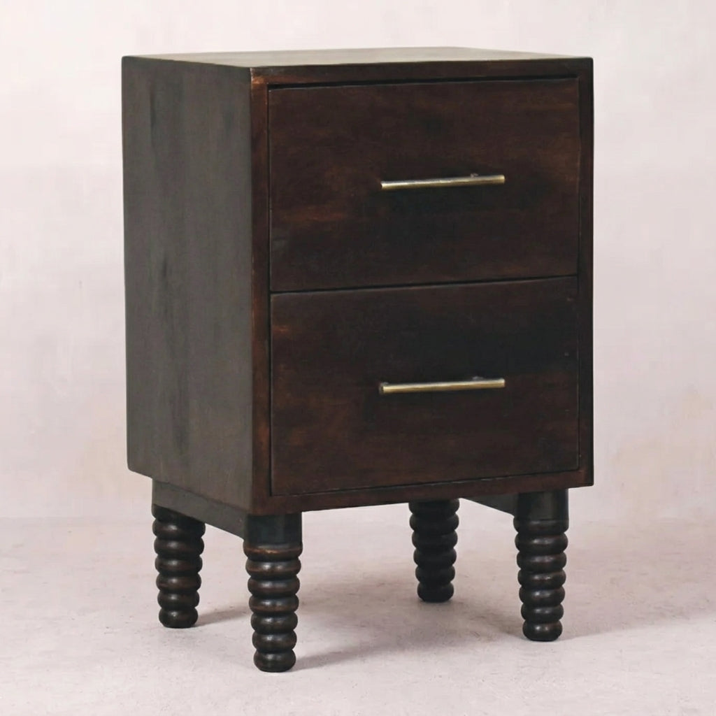 Spindle Mocha Bedside Table