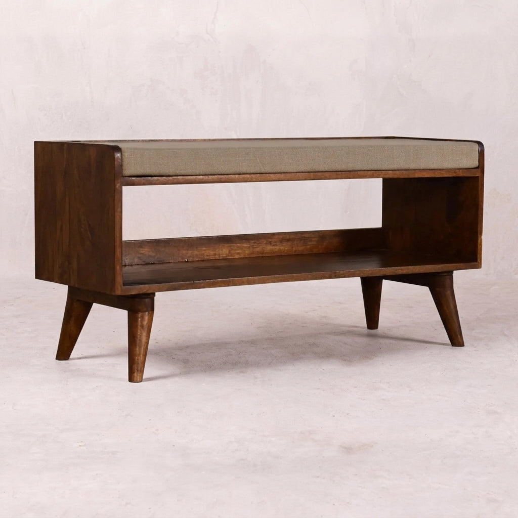 Mud Linen Nordic Storage Bench