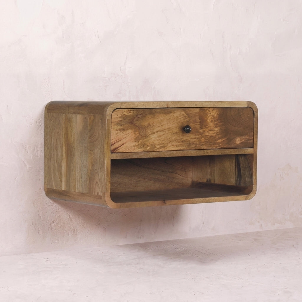 Large Floating Curve Open Slot Bedside